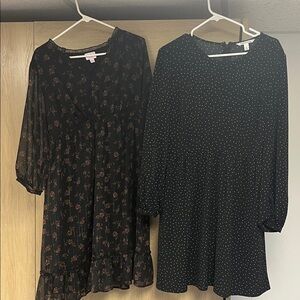 Black Floral and Polka Dot Dresses